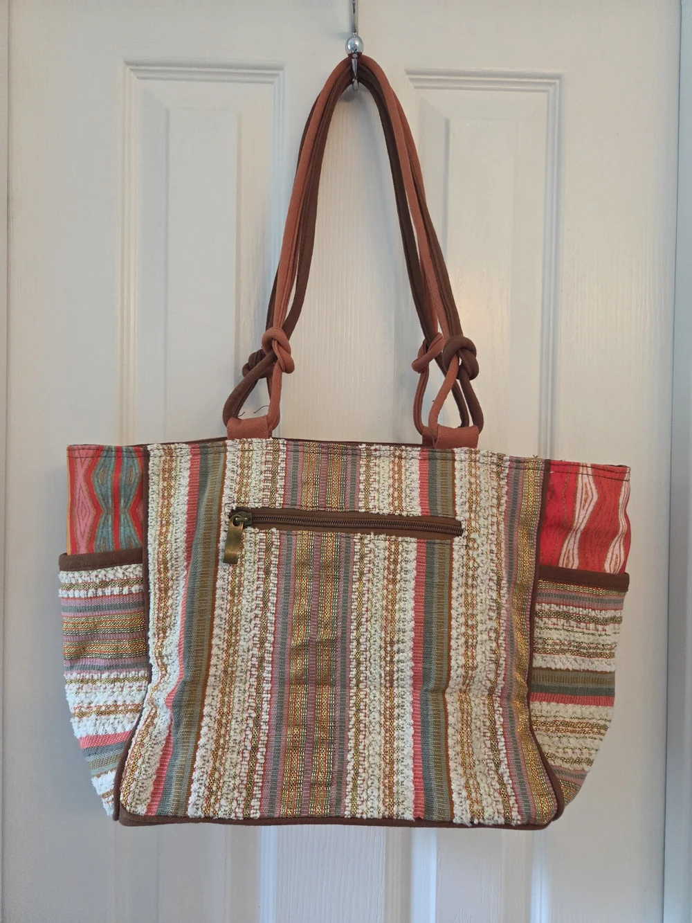 Embroidered Laurel Burch Horse Motif Tote in Multicolor